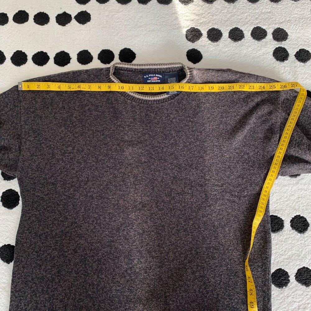 US Polo Association Vintage 90s Sweater XL Black Brown Knitted Crewneck Pullover - Picture 8 of 11